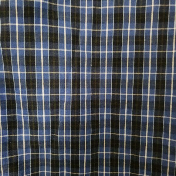Simply Styled by Sears Mens Blue Plaid Button Front Short Sleeve Shirt Size Med - Picture 4 of 6